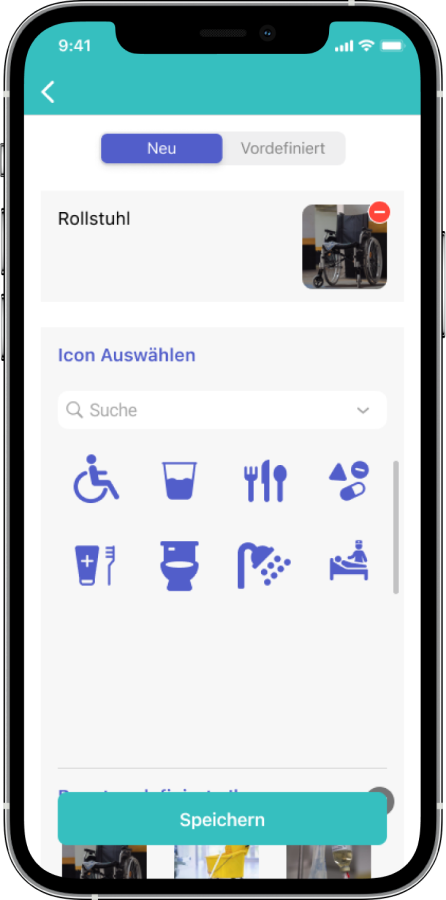 Original mobile interface for configuring patient requests