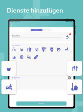 Configurable care services on a tablet